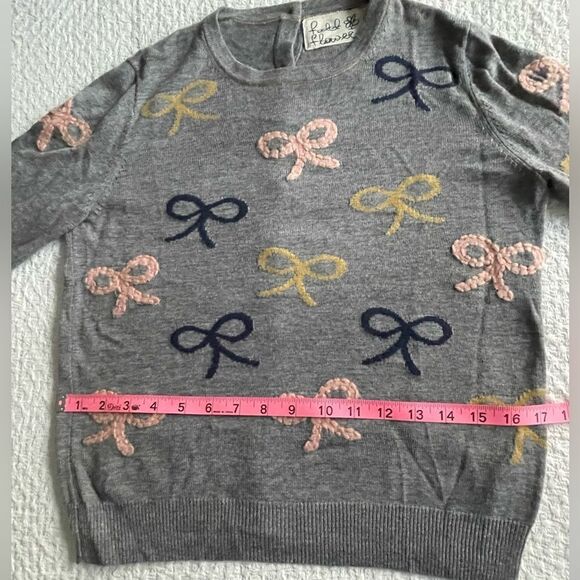 Anthropologie Field Flower wool sweater with embroidered bows  size Small petite - Picture 7 of 9